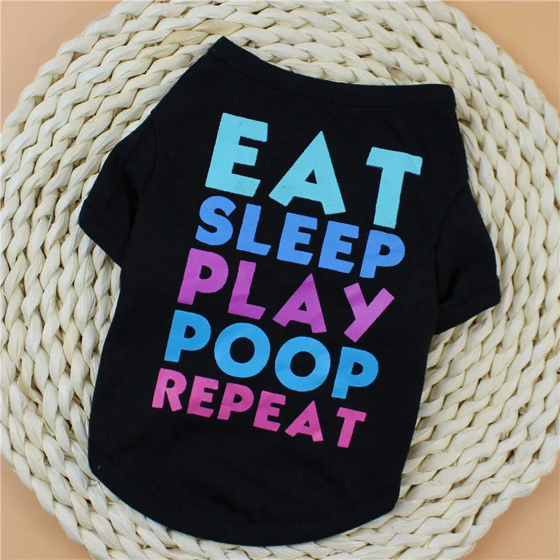 PawLife: Eat, Sleep, Play, Poop Repeat – Fun Pet T-Shirt for Dogs & Cats