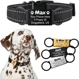 Personalized Slide-On Silent Pet ID Tag, Custom Engraved Elastic Band Name Plate and Phone for Collars and Harnesses, No Noise Charms for Dogs, Cats, Puppies, Kittens, or Horses