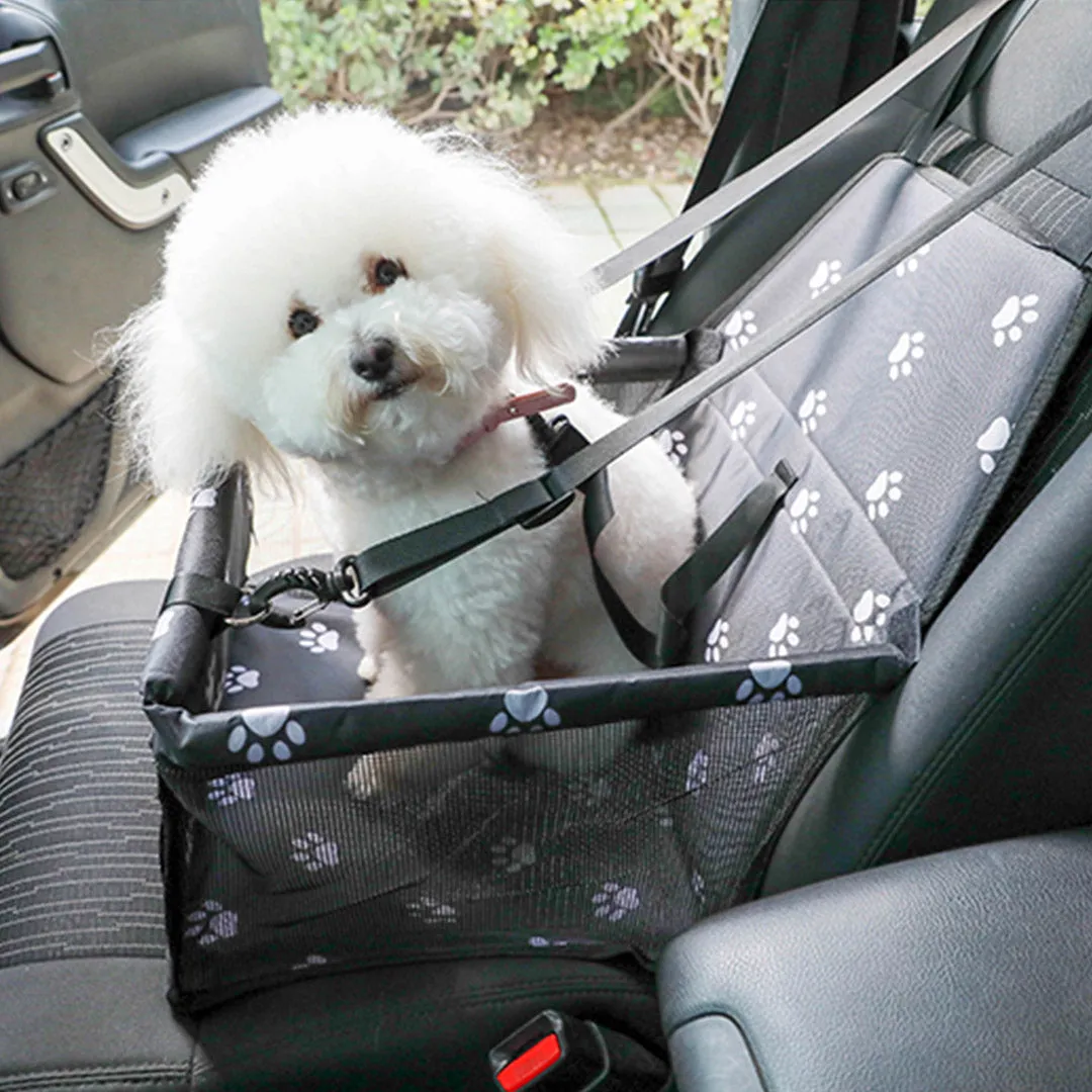 Pet Booster Car Seat Premium Waterproof Breathable Mesh Safety Travel Portable Dog Carrier Bag - Black