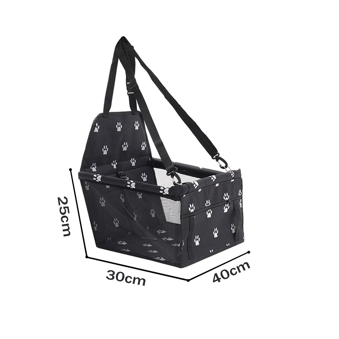 Pet Booster Car Seat Premium Waterproof Breathable Mesh Safety Travel Portable Dog Carrier Bag - Black