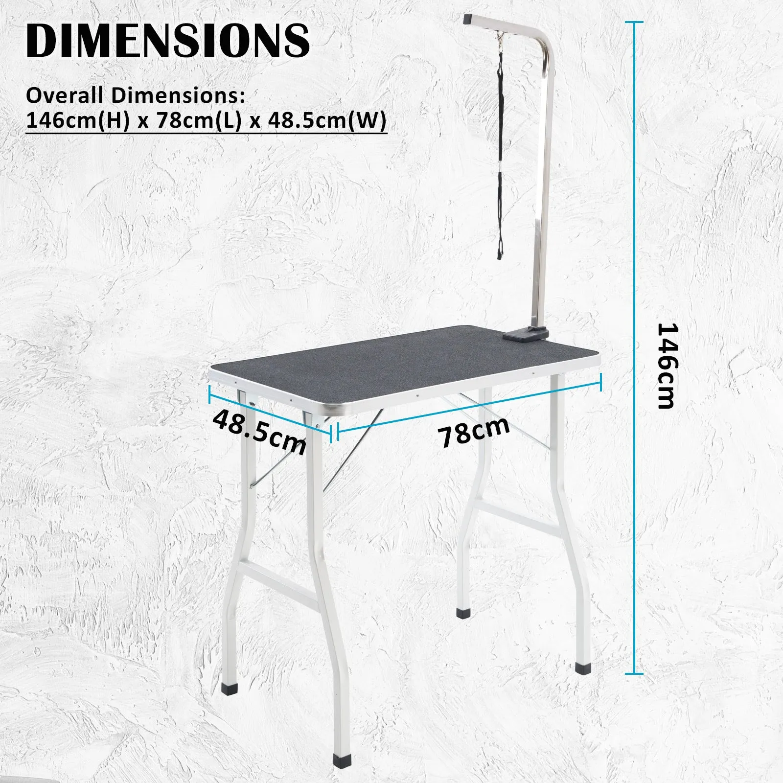Pet Grooming Salon Table Dog Cat - 78cm Black