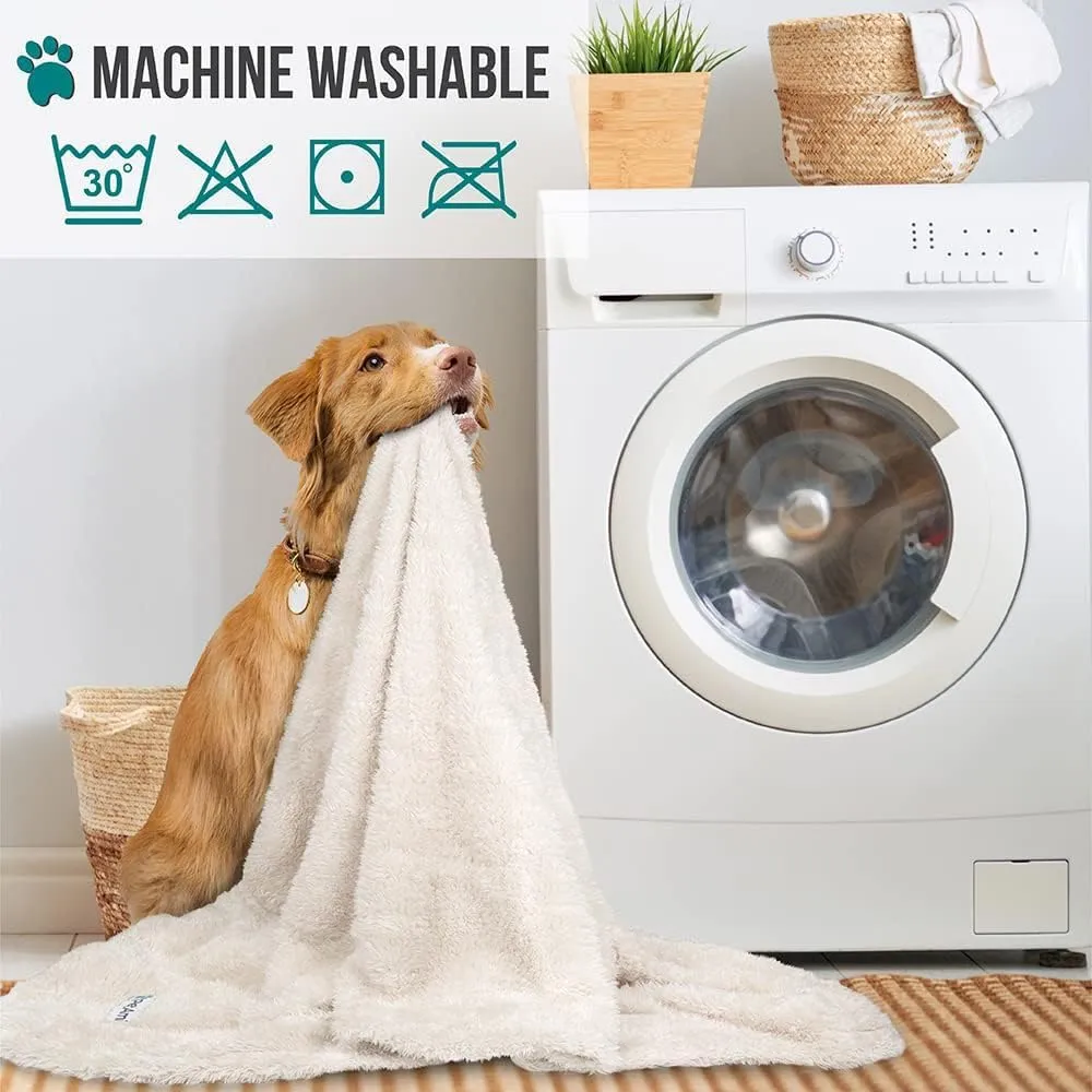 PetAmi Dog Blanket for Small Medium Dogs Beige, Fluffy Soft Puppy Blanket, Sherpa Fleece Cat Blanket for Kitten Doggie, Calming Pet Blanket Throw for Couch Sofa Bed Washable, Medium 29x40