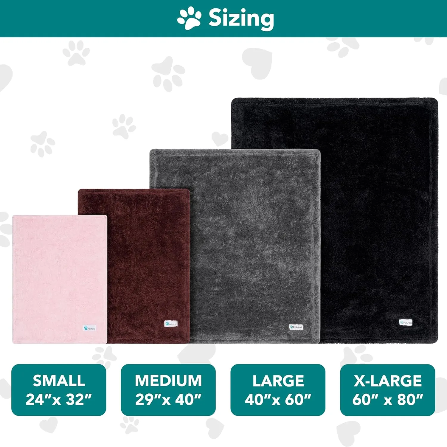 PetAmi Dog Blanket for Small Medium Dogs, Black Fluffy Soft Sherpa Fleece for Puppy, Kitten, Doggie - Calming Pet Throw for Couch, Sofa, Bed - Washable, Medium 29x40
