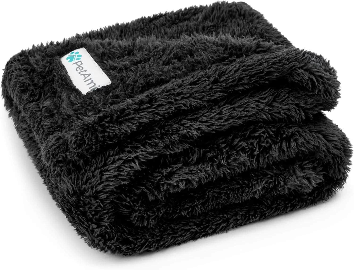 PetAmi Dog Blanket for Small Medium Dogs, Black Fluffy Soft Sherpa Fleece for Puppy, Kitten, Doggie - Calming Pet Throw for Couch, Sofa, Bed - Washable, Medium 29x40