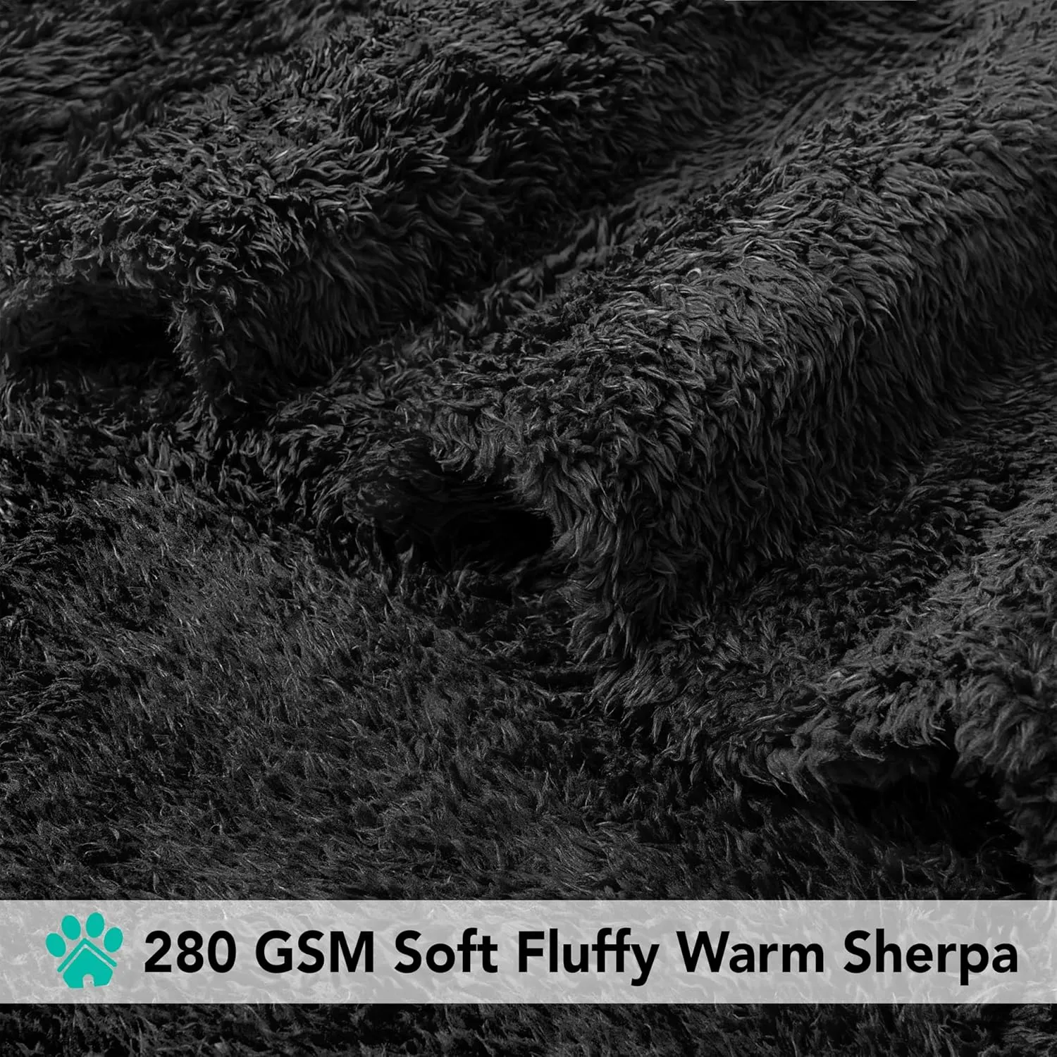 PetAmi Dog Blanket for Small Medium Dogs, Black Fluffy Soft Sherpa Fleece for Puppy, Kitten, Doggie - Calming Pet Throw for Couch, Sofa, Bed - Washable, Medium 29x40