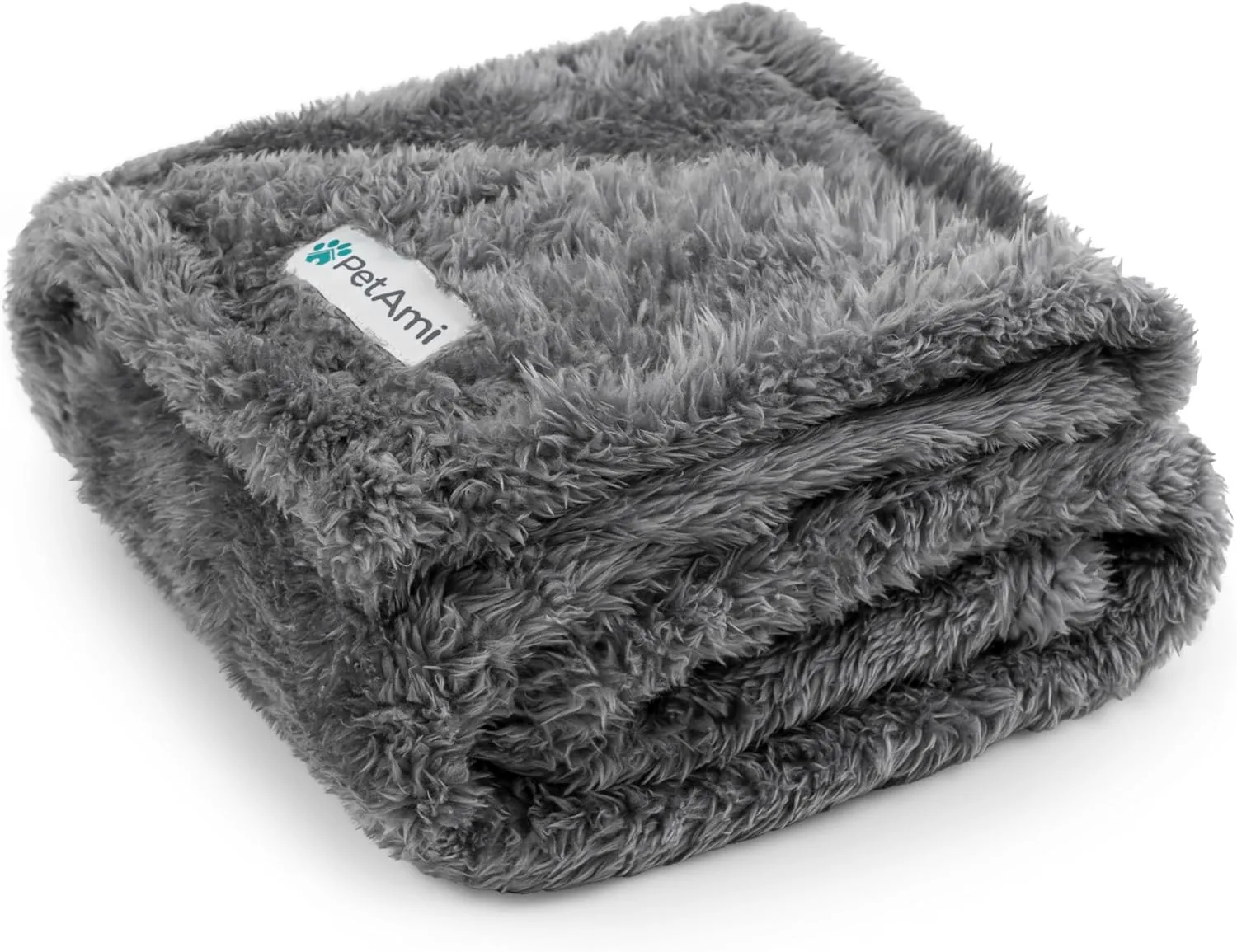 PetAmi Dog Blanket for Small Medium Dogs Grey, Fluffy Soft Puppy Blanket, Sherpa Fleece Cat Blanket for Kitten Doggie, Calming Pet Blanket Throw for Couch Sofa Bed Washable, Medium 29x40