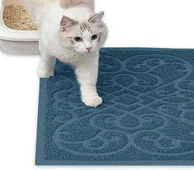 PetLike Cat Litter Box Mat, Thick Kitty Litter Trapping Mat, Durable,Waterproof &Washable with Non-Slip Backing, Soft on Kitty Paws and Easy to Clean, BPA Free