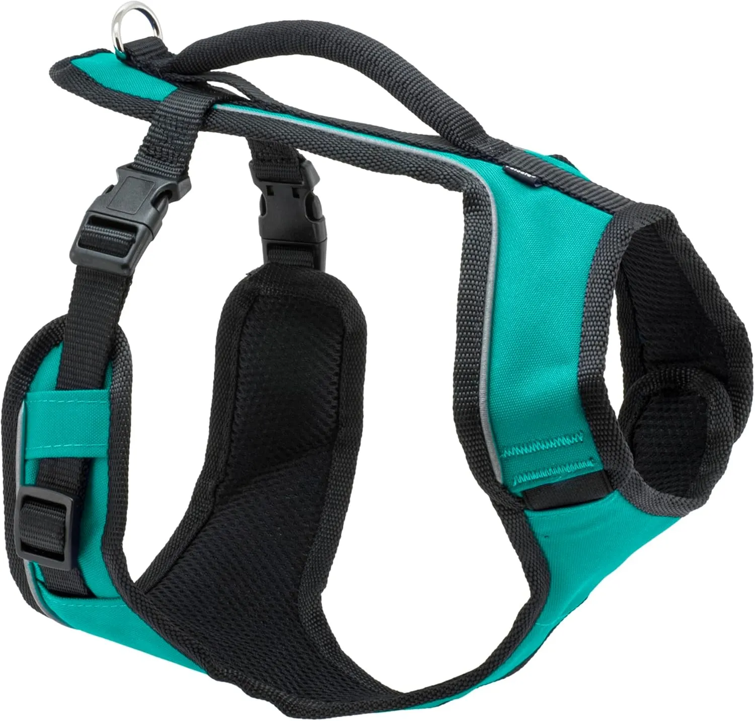 PetSafe EasySport Harness  Padded Straps  Fully Adjustable  Elastic Neckline  Best for Athletic Dogs  Top Handle for Quick Control - Small - Teal