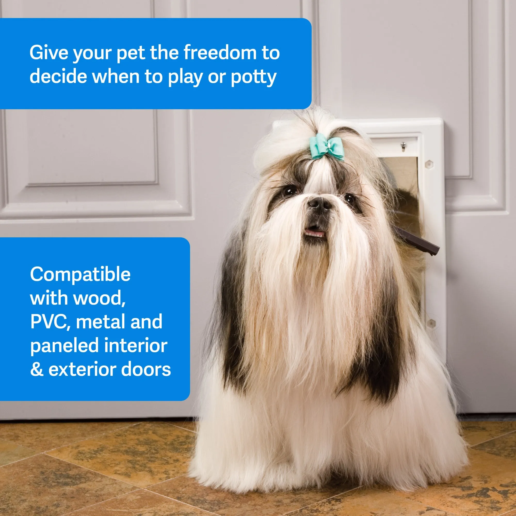 PetSafe Freedom Aluminum Pet Door for Dogs and Cats, Small, White, Tinted Vinyl Flap