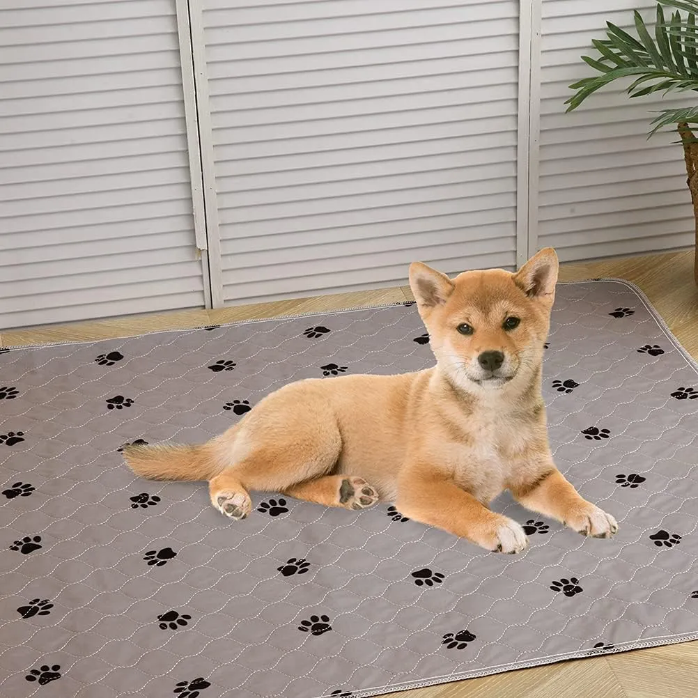PUPTECK Washable Pee Pads for Dogs - 2 Pack 34" x 36" Waterproof Reusable Puppy Potty Training Pads Whelping Mat - Fast Absorption Non-Slip Pet Food Feeding Mat -Pad for Small Animals