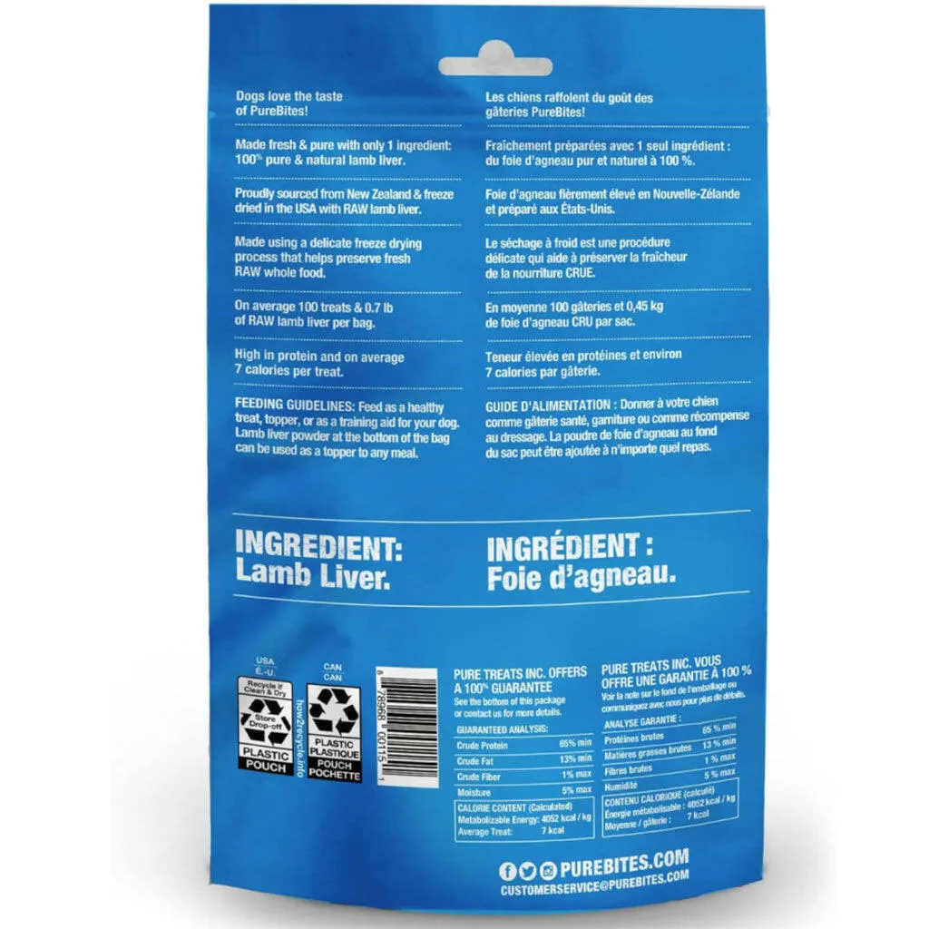 PureBites Freeze Dried Lamb Liver Treats for Dogs  (1.58 oz)