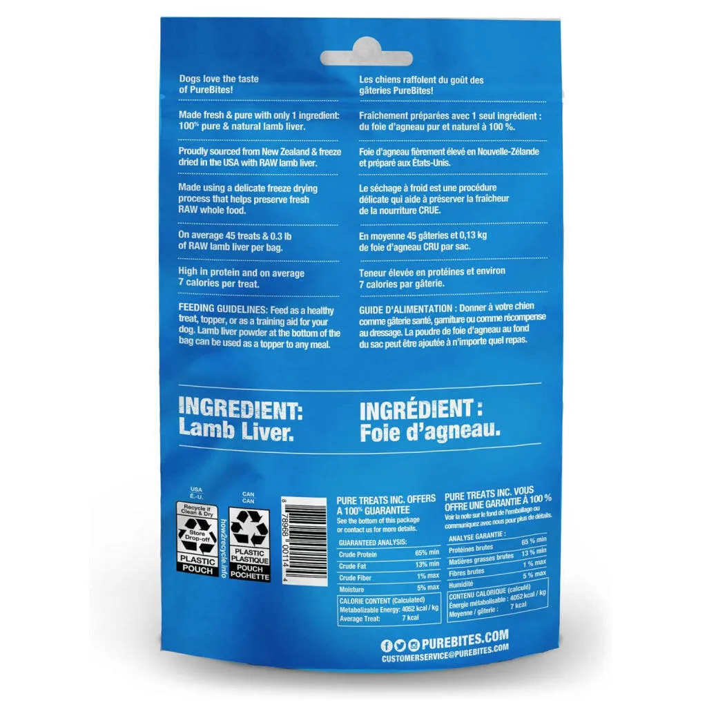 PureBites Freeze Dried Lamb Liver Treats for Dogs  (1.58 oz)