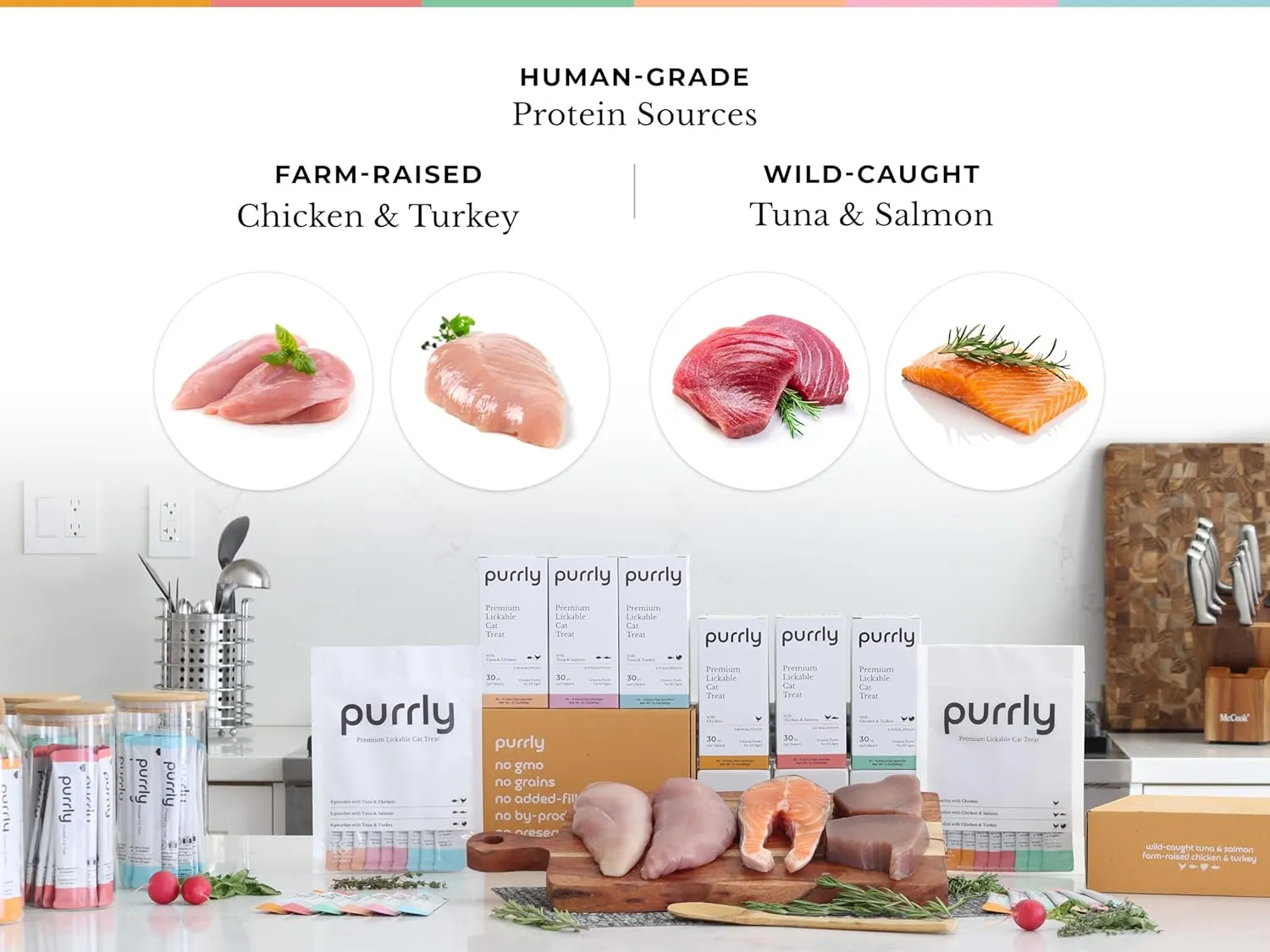 Purrly Lickable Wet Cat Treats Healthy Grain-Free Chicken Variety Pack (18 Count) Squeezable Creamy Pure with Human-Grade Protein Sources and Functional Nutrients Non-GMO No-Artificial-Additives