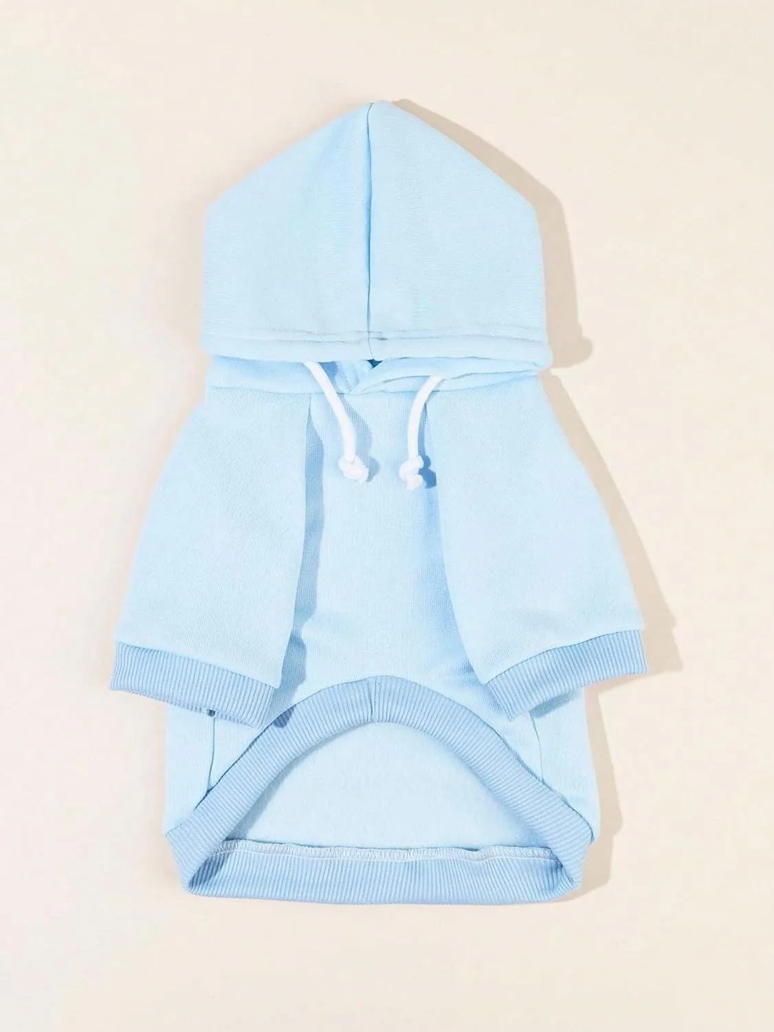 QWINEE Basic Dog Hoodie, Dog Warm Jacket, Cat Apparel, Dog Shirt, Dog Clothes for Puppy Kitten Small Medium Dogs Cats Light Blue S