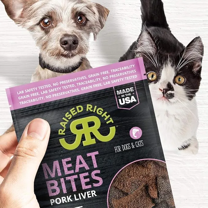 Raised Right Pets - Meat Bites - Pork Liver Dog Treats