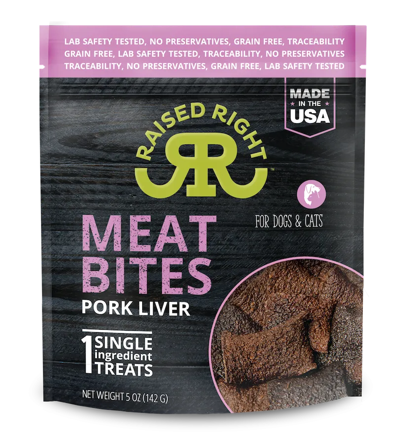 Raised Right Pets - Meat Bites - Pork Liver Dog Treats