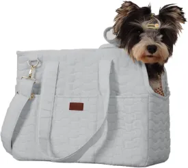 Small Dog Carrier Cat Bag for Puppy Purse Cat Carriers Fashion Pets Woman Totes Style Lightweight Pups Kitties Bunny Go to Vet Picnic Outdoor (Grey)