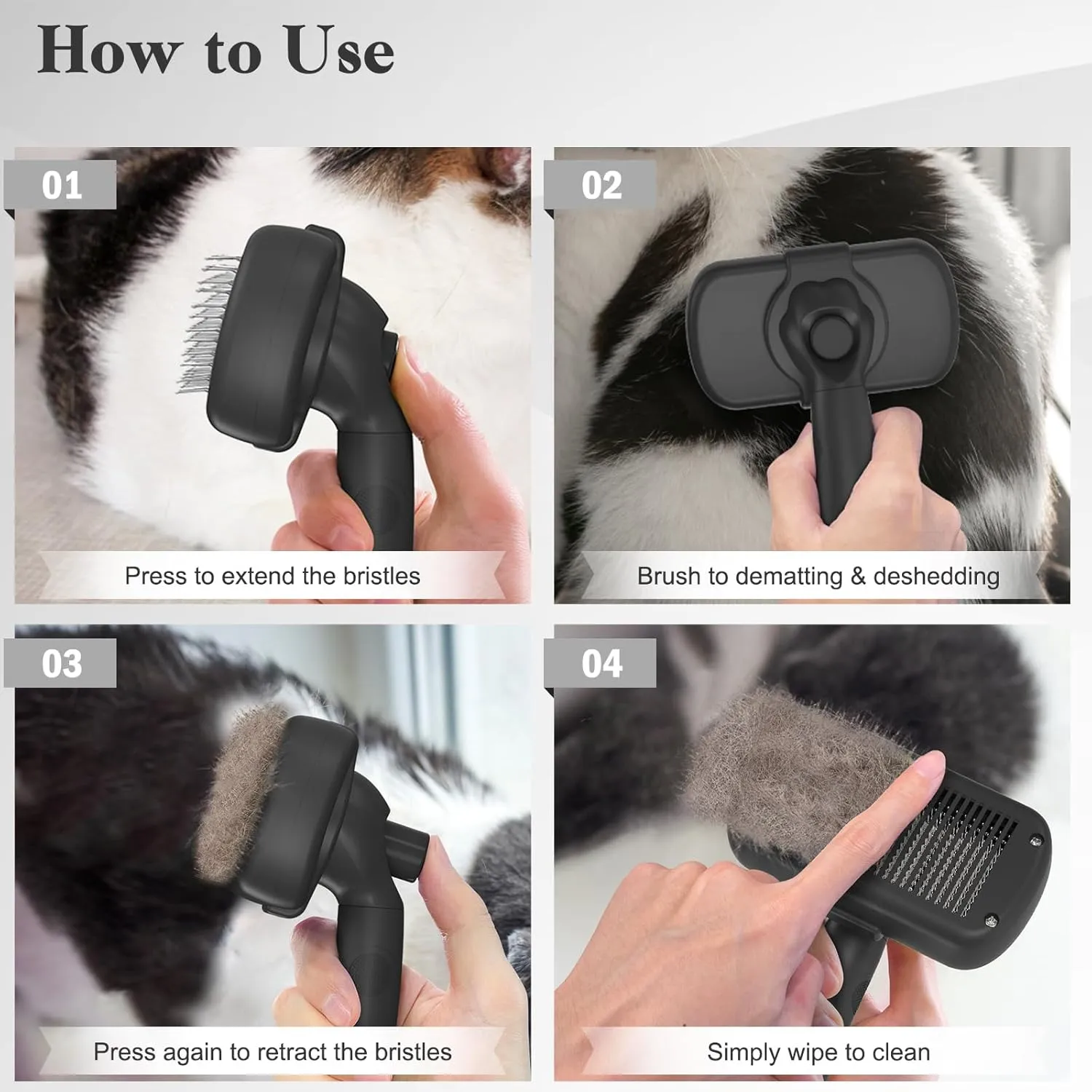 Swihauk Self Cleaning Slicker Brush for Dogs & Cats - Skin