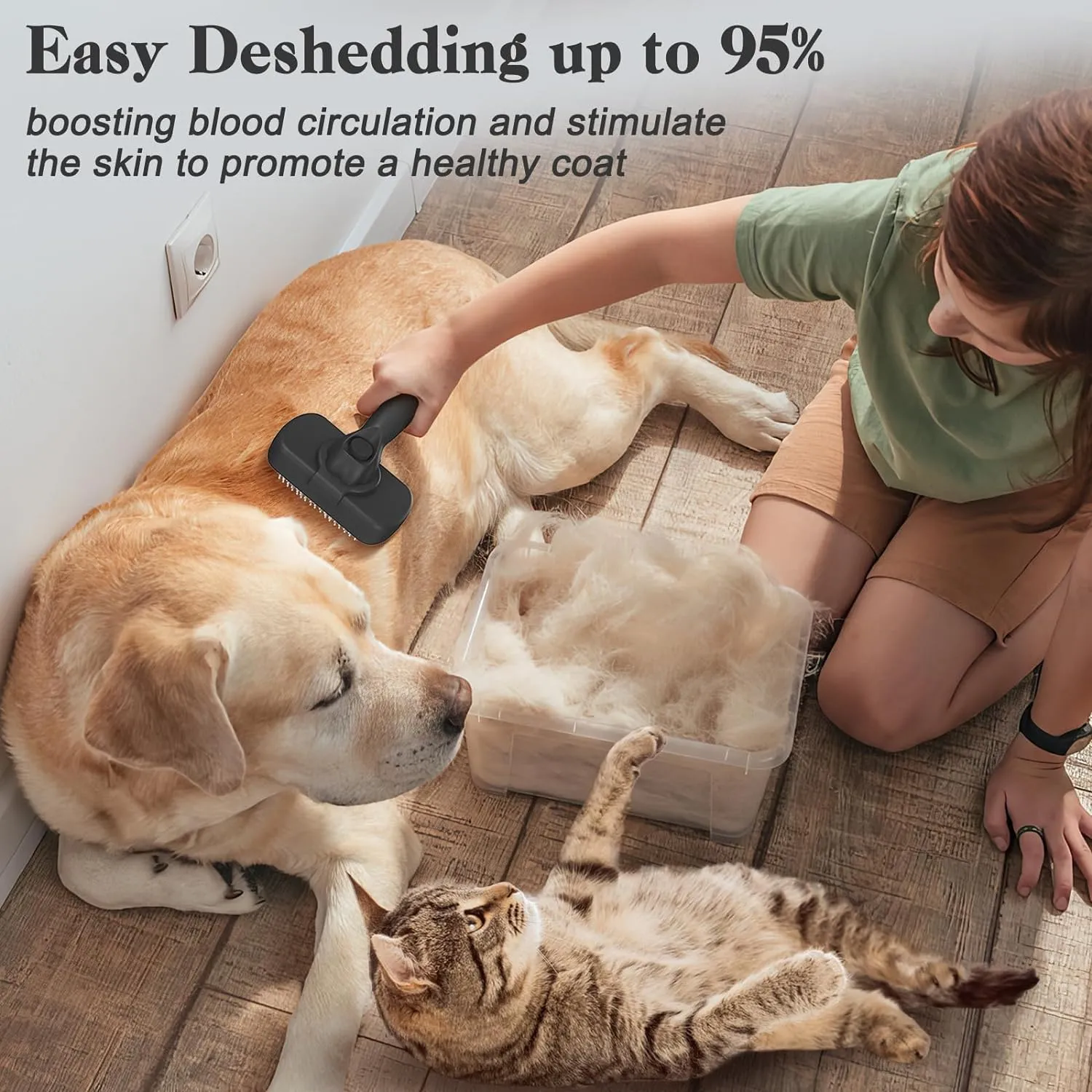 Swihauk Self Cleaning Slicker Brush for Dogs & Cats - Skin