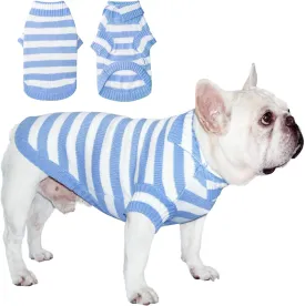 TONY HOBY Dog Sweater, Knitted Dog Sweater Shirts, Winter Dogs Shirts Clothes for Small Medium Dogs (Blue, L)