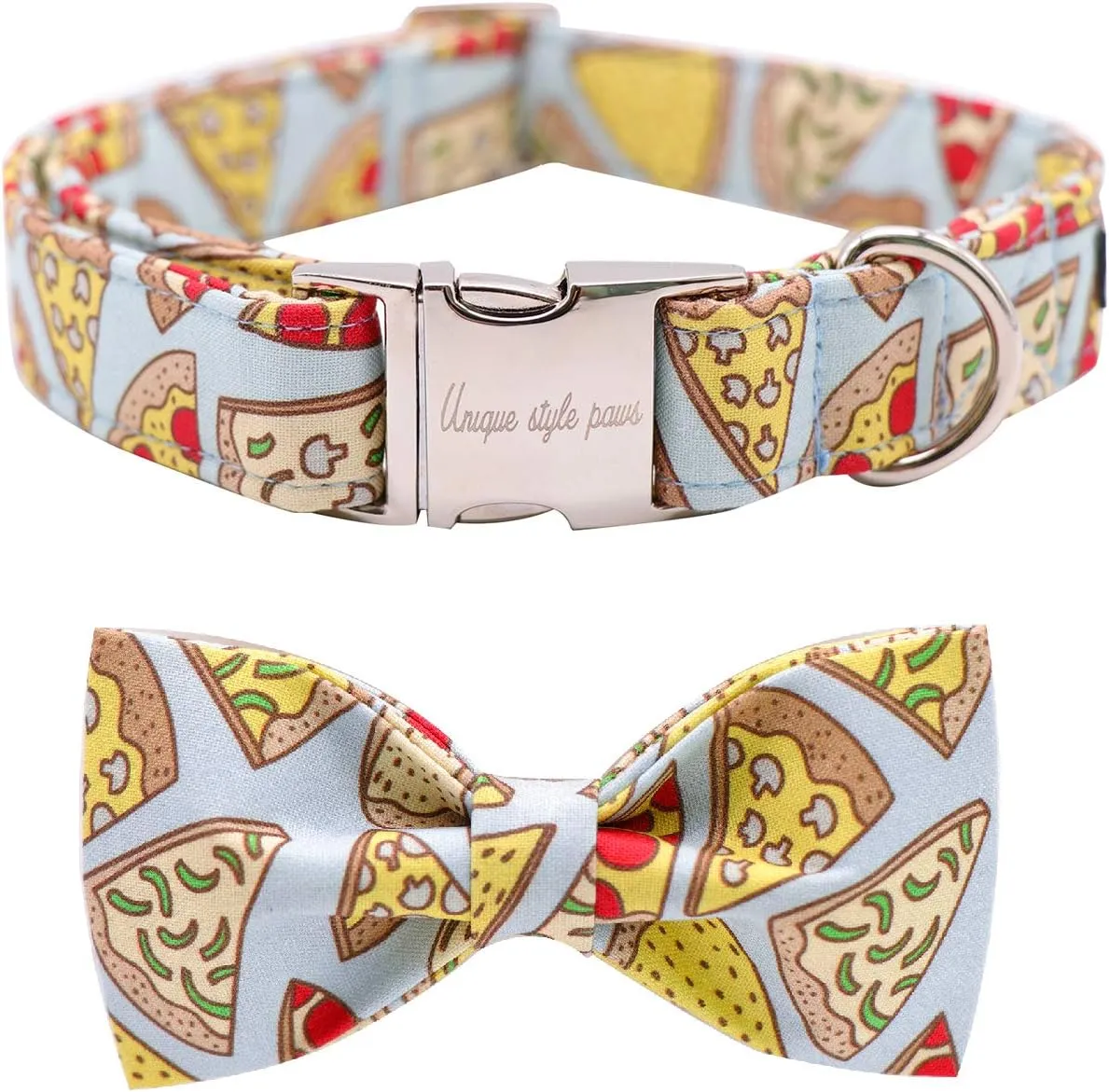 Unique Style Paws Dog Collar with Bow, Bowtie Dog Collar Adjustable Collars for Small Medium Large Dogs and Cats