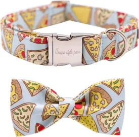 Unique Style Paws Dog Collar with Bow, Bowtie Dog Collar Adjustable Collars for Small Medium Large Dogs and Cats