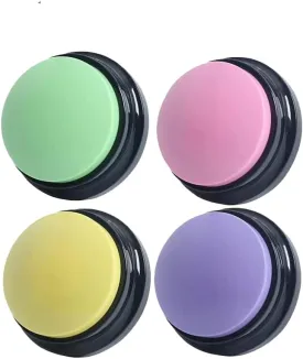 Voice Recording Button, 30 Second Record Button for Dog Pet Interactivity, Gift for Friend, Family, 4 Color Purple, Green, Yellow, Pink