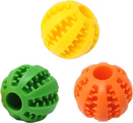 yueton 3PCS Dog Toy Ball Pet Training Ball Dog Enrichment Toys Dog Pet Bite Resistant Ball Interactive Puppy Dogs Treat Dispensing Ball Dog Pet Food Treat Feeder Chew Tooth Ball for Small Dogs