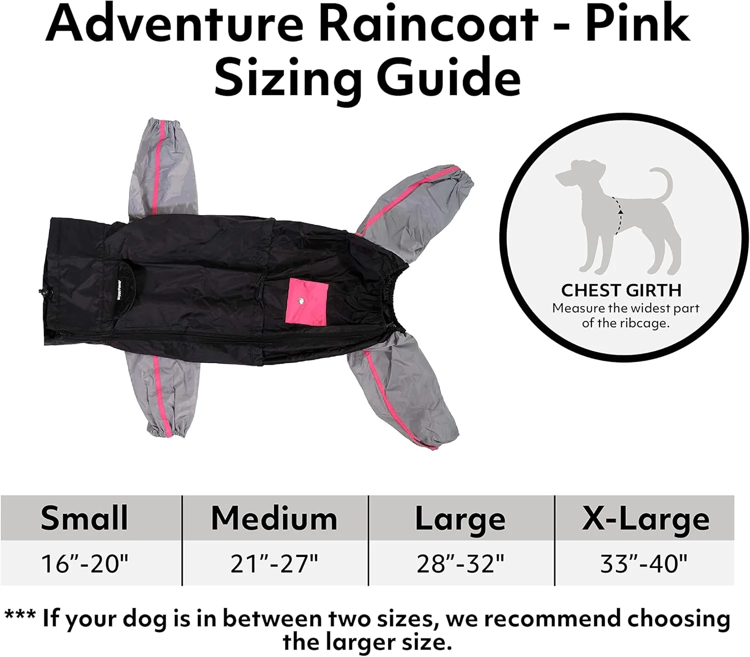 ZippyPaws Adventure Dog Raincoat - Waterproof Rain Jacket for Small & Large Dogs, Reusable Dog Poncho - Pink, Medium