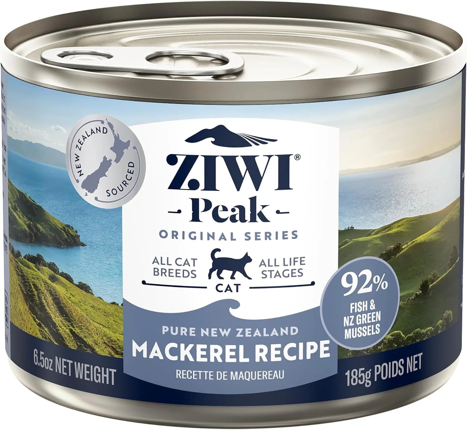 ZIWI Peak Canned Wet Cat Food  All Natural, High Protein, Grain Free, Limited Ingredient, with Superfoods (Mackerel, Case of 12, 6.5oz Cans)