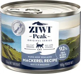 ZIWI Peak Canned Wet Cat Food  All Natural, High Protein, Grain Free, Limited Ingredient, with Superfoods (Mackerel, Case of 12, 6.5oz Cans)