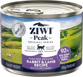 ZIWI Peak Canned Wet Cat Food  All Natural, High Protein, Grain Free, Limited Ingredient, with Superfoods (Rabbit & Lamb, Case of 12, 6.5oz Cans)