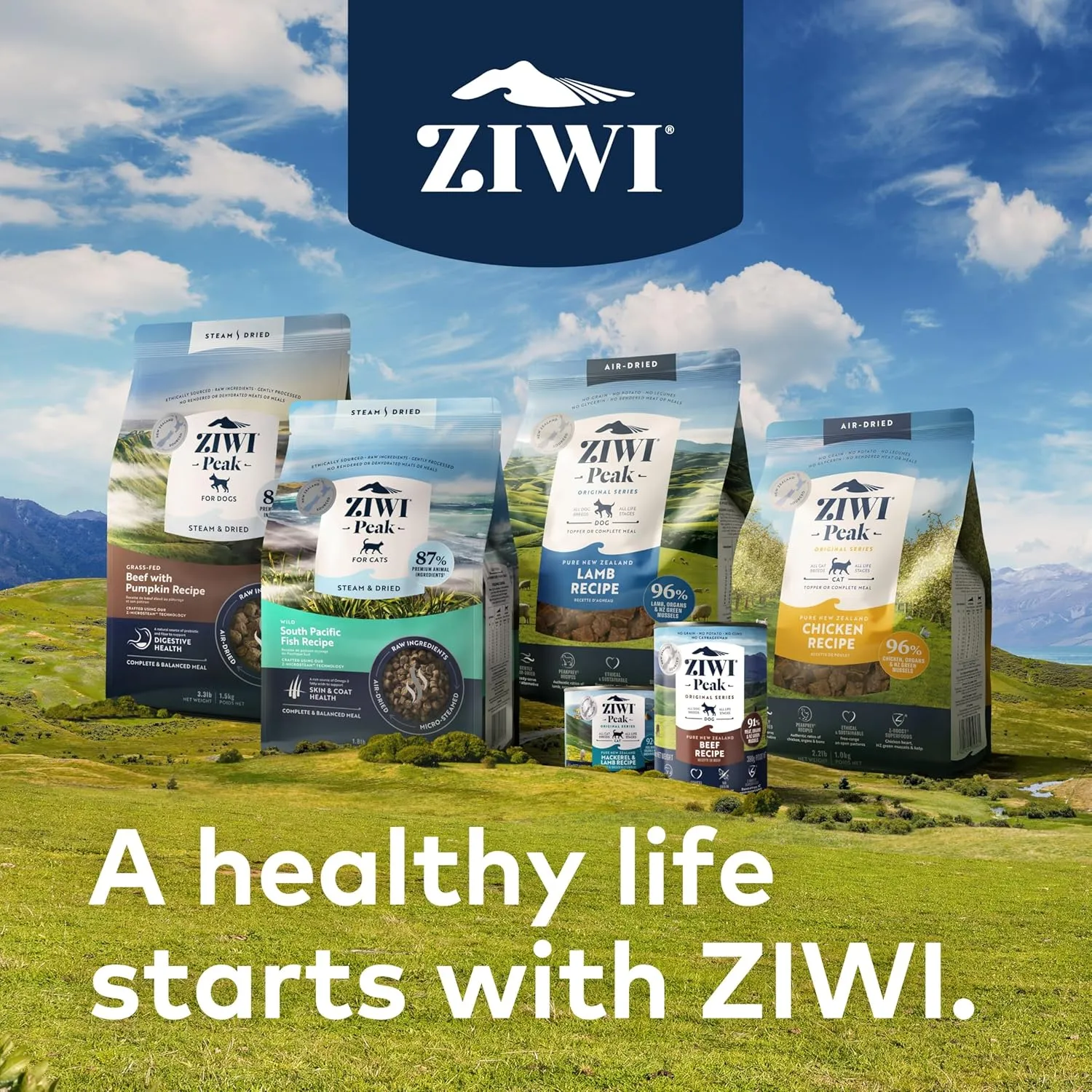 ZIWI Peak Canned Wet Cat Food  All Natural, High Protein, Grain Free, Limited Ingredient, with Superfoods (Rabbit & Lamb, Case of 12, 6.5oz Cans)