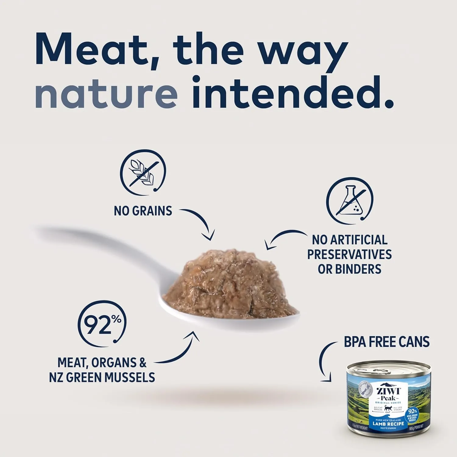 ZIWI Peak Wet Cat Food Variety Pack - Venison, Beef, and Lamb, 6 Pack (3oz Each)